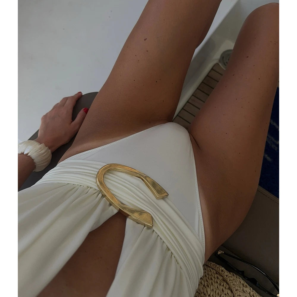 Sexy Micro Bikini 3-teilig – Halter Neck Biquini mit Mini Sarong Rock für Damen